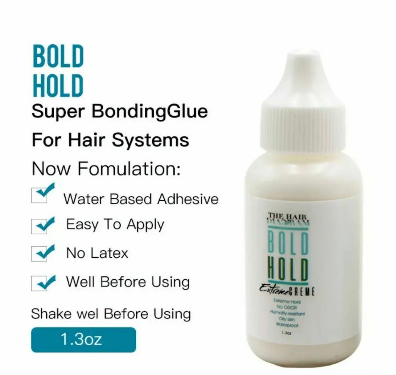 Bold Hold Extreme Cream Glue Adhesive for Lace Frontals Lace Wigs 1.3oz